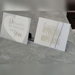 2pc Mirror Inspirational Table Decor Set - Glittler Gold and Gray Letters